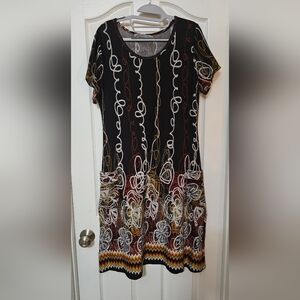 Multicolor Patterned Women's Dress with pockets